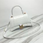 Balenciaga Hourglass Crocodile Sand bag (Golden Buckle) - White