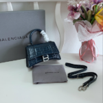 Balenciaga Crocodile XSmall Hourglass Bag - Blue