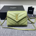 YSL LouLou Y-Shaped Satchel Small Handbag - Light Green
