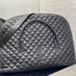 YSL Oversized Sheepskin Quilted Travel Bag - Black