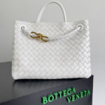 Bottega Veneta Andiamo Woven Handbag - White