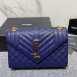 YSL Classic Grid Messenger Bag - Dark Blue