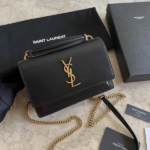 YSL Hot Toothpick Pattern Small Handbag - Black
