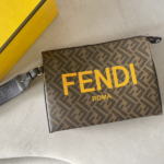 Fendi Roma Print Clutch Bag - Brown