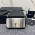 YSL Linen Stripe Cross-body Small Bag