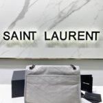 YSL Saint Laurent's Niki's Medium Handbag - Silver Gray - Image 5