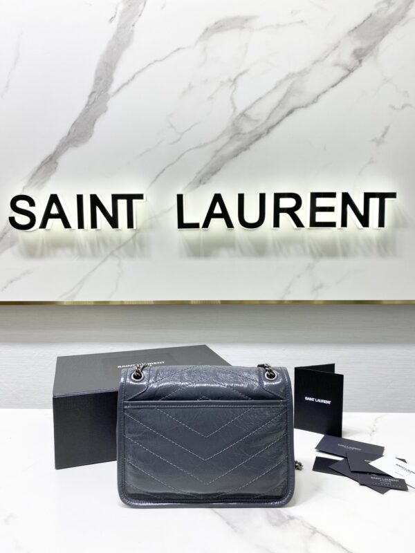 YSL Saint Laurent's Niki's Small Handbag - Blue and Gray - Image 5