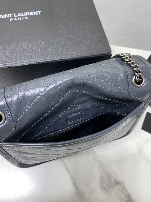YSL Saint Laurent's Niki's Small Handbag - Blue and Gray - Image 3