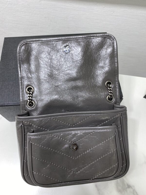 YSL Saint Laurent's Niki's Small Handbag - Dark Gray - Image 3