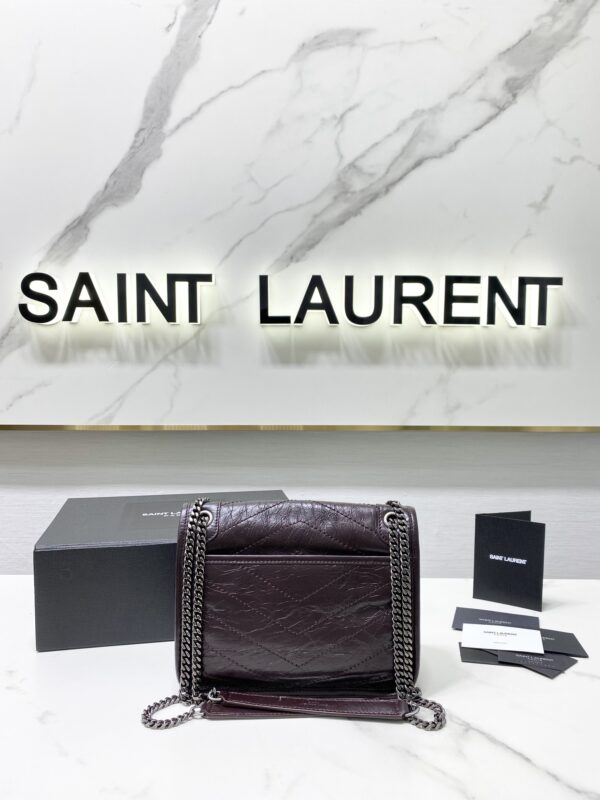 YSL Saint Laurent's Niki's Small Handbag - Maroon - Image 5