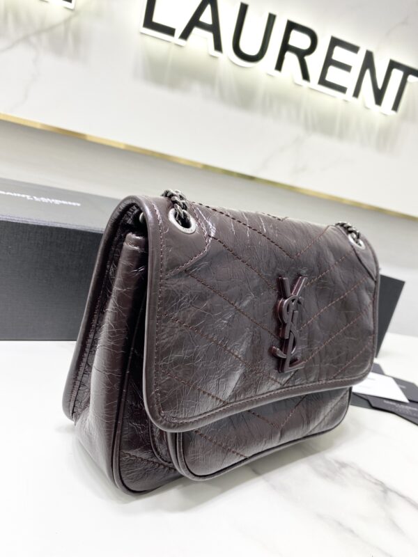 YSL Saint Laurent's Niki's Small Handbag - Maroon - Image 4