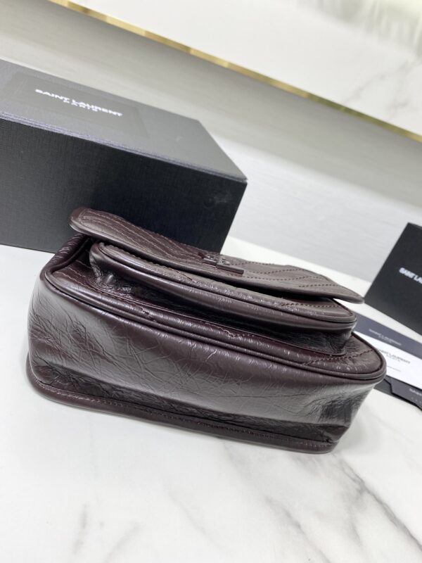 YSL Saint Laurent's Niki's Small Handbag - Maroon - Image 3