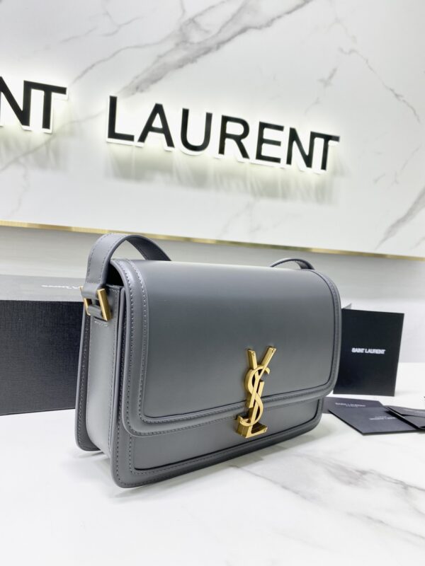 YSL Monogram Cross-body Shoulder Large Handbag - Gray - Image 4