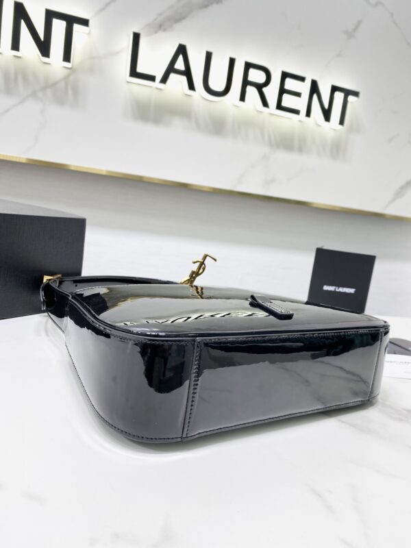 YSL's New Patent Leather Armpit Bag - Black - Image 4