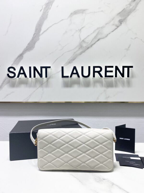 YSL Yves Saint Laurent's Rhombus Quilted Texture Handbag - White - Image 5