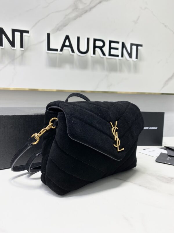 YSL LouLou Y-Shaped Medium Shoulder Bag - Black - Image 3
