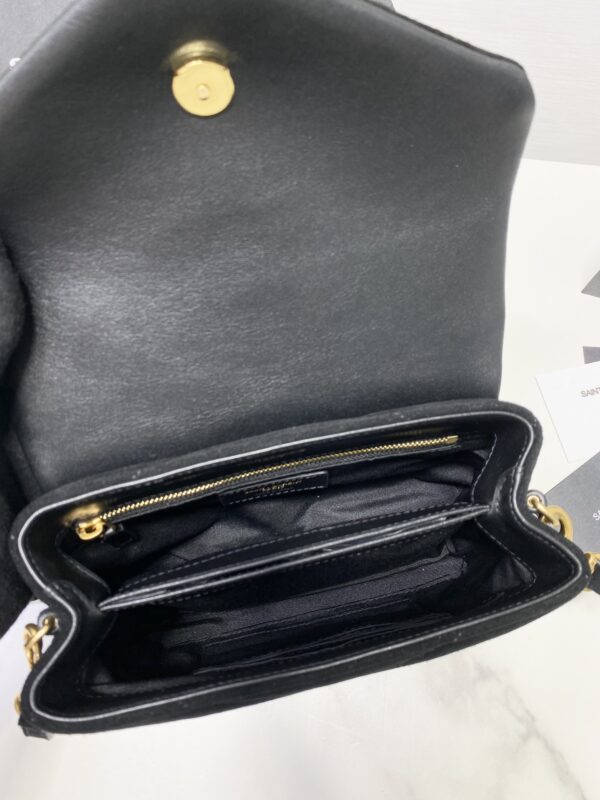 YSL LouLou Y-Shaped Medium Shoulder Bag - Black - Image 5