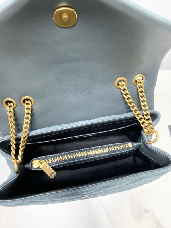 YSL LouLou Y-Shaped Large Shoulder Bag - Blue - Image 4