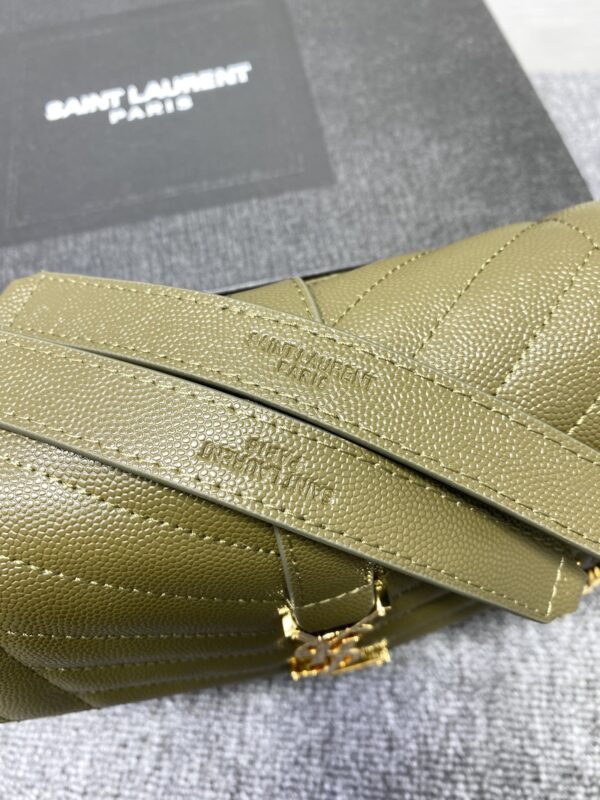 YSL Classic Grid Messenger Bag - Green - Image 3