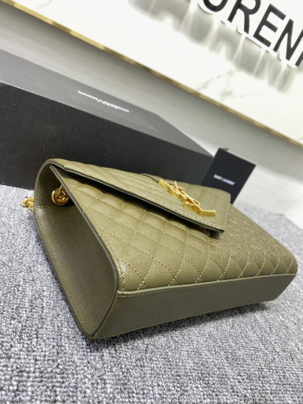 YSL Classic Grid Messenger Bag - Green - Image 4