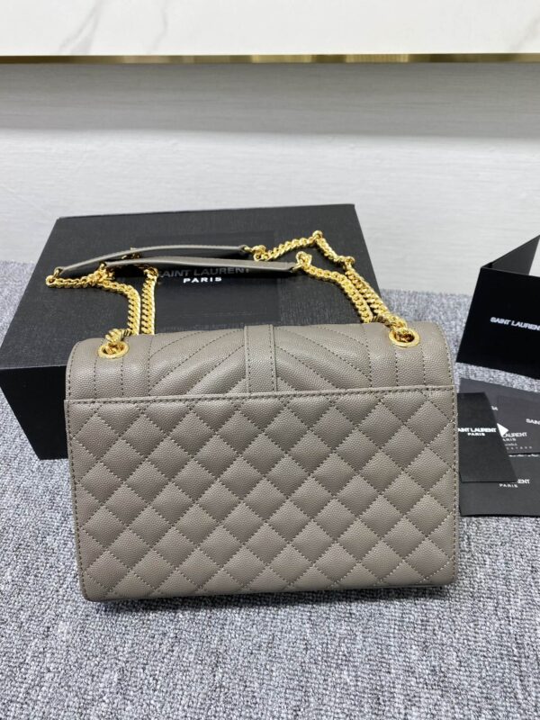 YSL Classic Grid Messenger Bag - Gray - Image 5