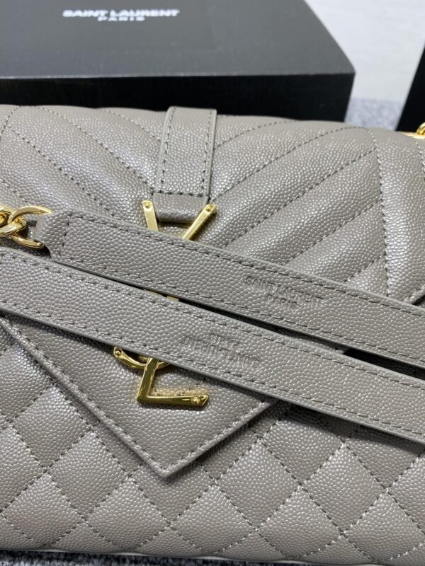 YSL Classic Grid Messenger Bag - Gray - Image 3