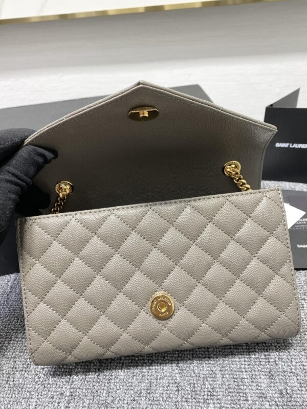 YSL Small Envelope Bag - Gray - Image 3