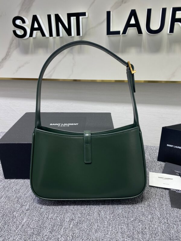 YSL's New Patent Leather Armpit Bag - Green - Image 5