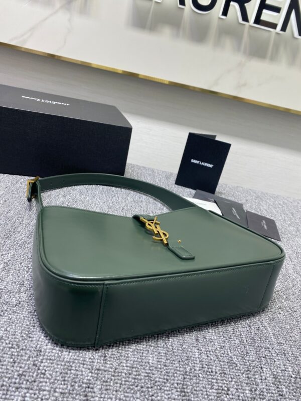 YSL's New Patent Leather Armpit Bag - Green - Image 4