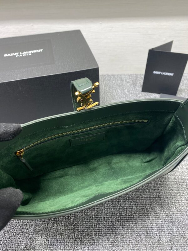 YSL's New Patent Leather Armpit Bag - Green - Image 2