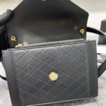 YSL Yves Saint Laurent’s Lambskin Rhombus Handbag - Black - Image 3