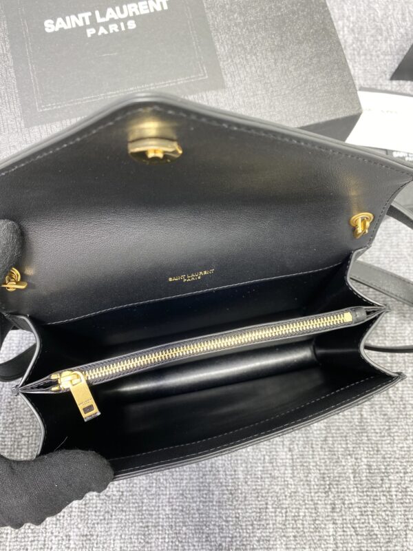 YSL Yves Saint Laurent’s Lambskin Rhombus Handbag - Black - Image 2