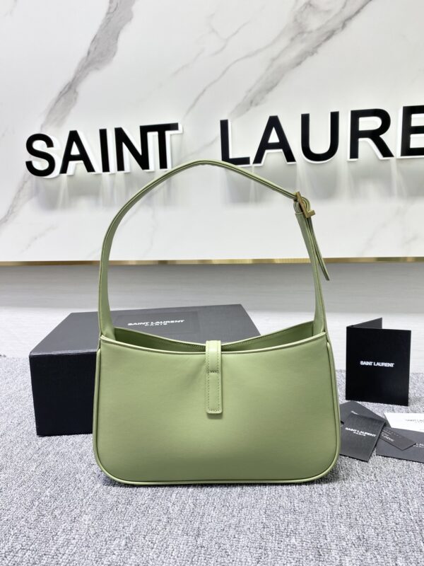 YSL's New Patent Leather Armpit Bag - Avocado Green - Image 5