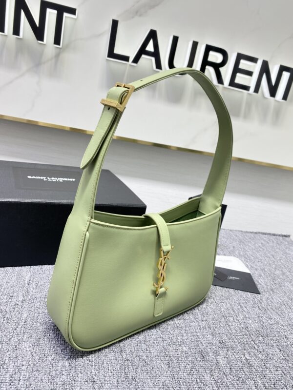 YSL's New Patent Leather Armpit Bag - Avocado Green - Image 4