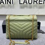 YSL LouLou Y-Shaped Satchel Large Handbag - Light Green - Image 5