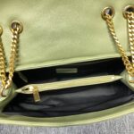 YSL LouLou Y-Shaped Satchel Large Handbag - Light Green - Image 2