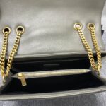 YSL LouLou Y-Shaped Satchel Large Handbag - Metal Gray - Image 3