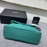 YSL Lou Lou's Large Canvas Cloud Bag - Sea Green - Image 3