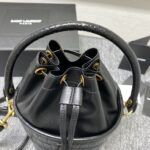 YSL Retro Bucket Bag - Black - Image 4