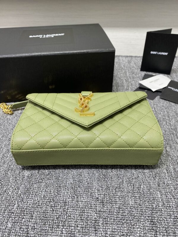 YSL Small Envelope Bag - Light Green - Image 4
