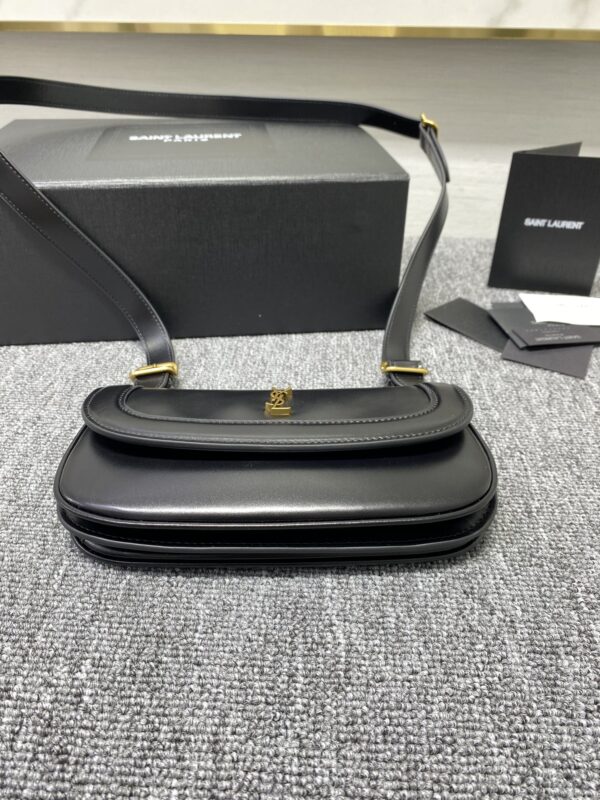 YSL Charlie Glossy Large Shoulder Bag - Black - Image 2