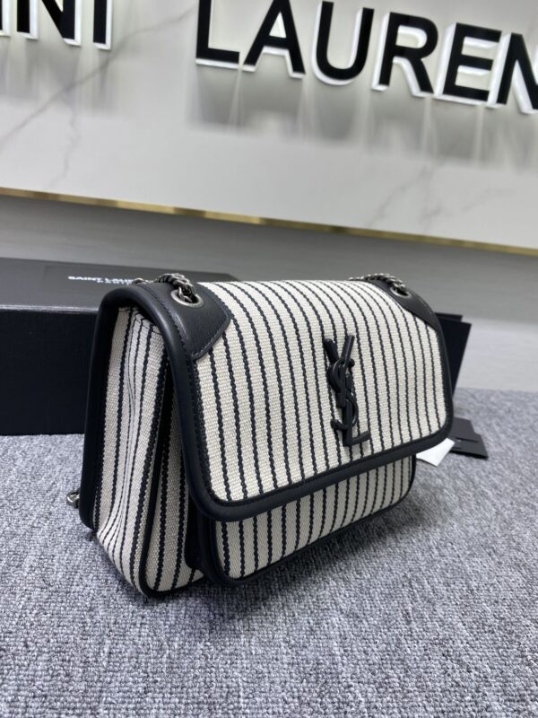 YSL Linen Stripes Large Handbag - Image 2