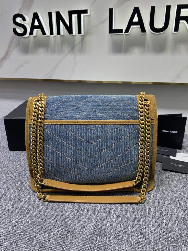 YSL Yves Saint Laurent Denim Large Handbag - Image 2