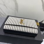 YSL Linen Stripe Cross-body Tassel Bag - Image 3
