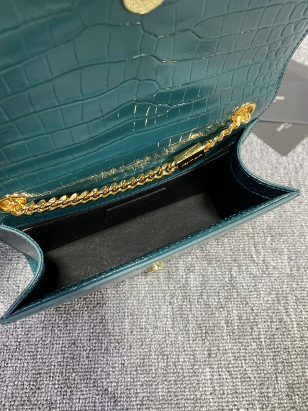 YSL Yves Saint Laurent's Rhombus Quilted Texture Handbag - Turquoise - Image 2