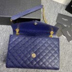 YSL Classic Grid Messenger Bag - Dark Blue - Image 3