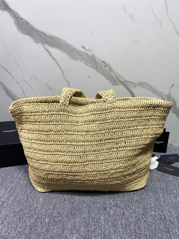 YSL Cotton Straw Tote Bag - Image 4