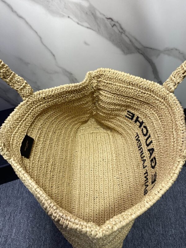YSL Cotton Straw Tote Bag - Image 2