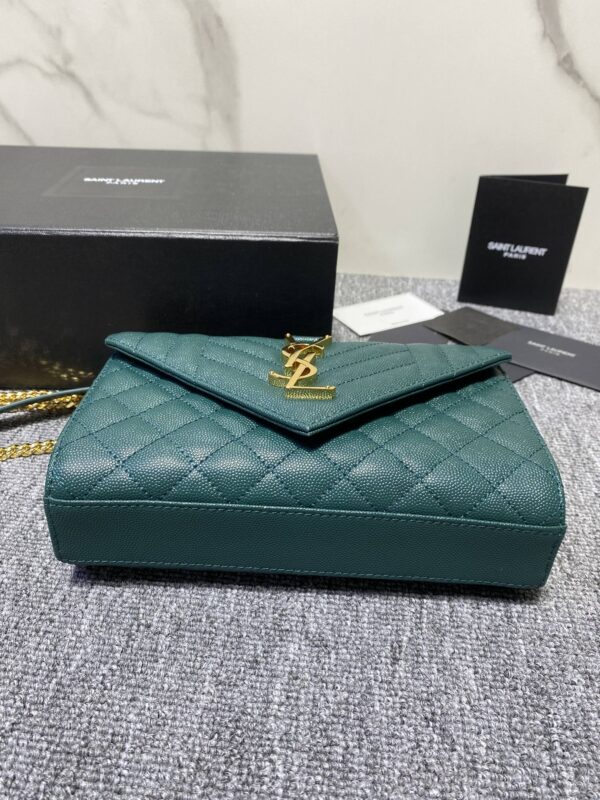 YSL Small Envelope Bag - Sea Green - Image 4