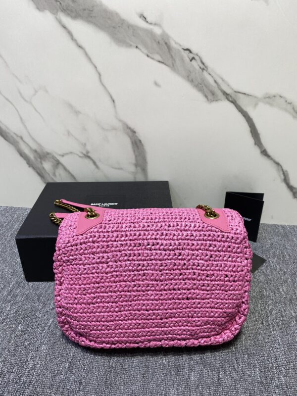 YSL NIKI Woven Bag - Pink - Image 5